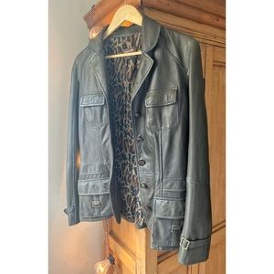 Danier Army Green Leather Jacket